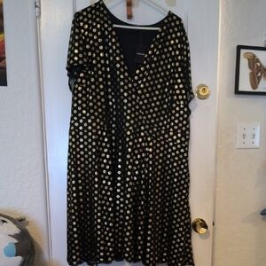 NWT Torrid | Black and Gold Polka Dot Midi Dress